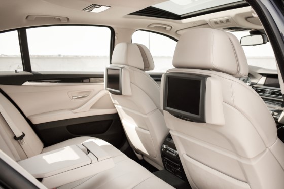 car interior with white leather seats