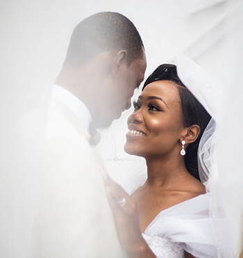 couple in their wedding day