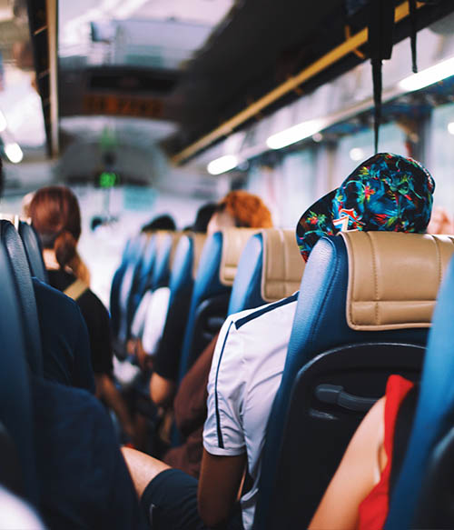 charter bus interior